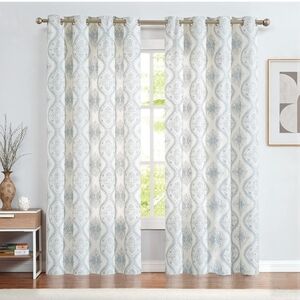 jinchan Boho Linen Curtains for Living Room Embroidered Design Window Curtains